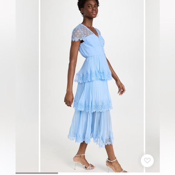 Self Portrait
Blue Chiffon Tiered Midi Dress - Picture 4 of 8